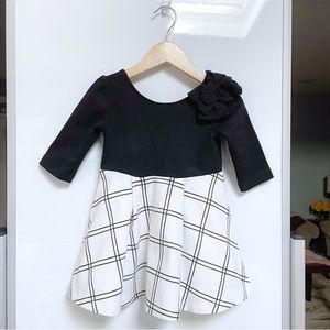 Janie and Jack Black and White Plaid Dress